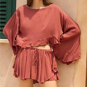 Delilah set in burnt henna free people only worn once size xs